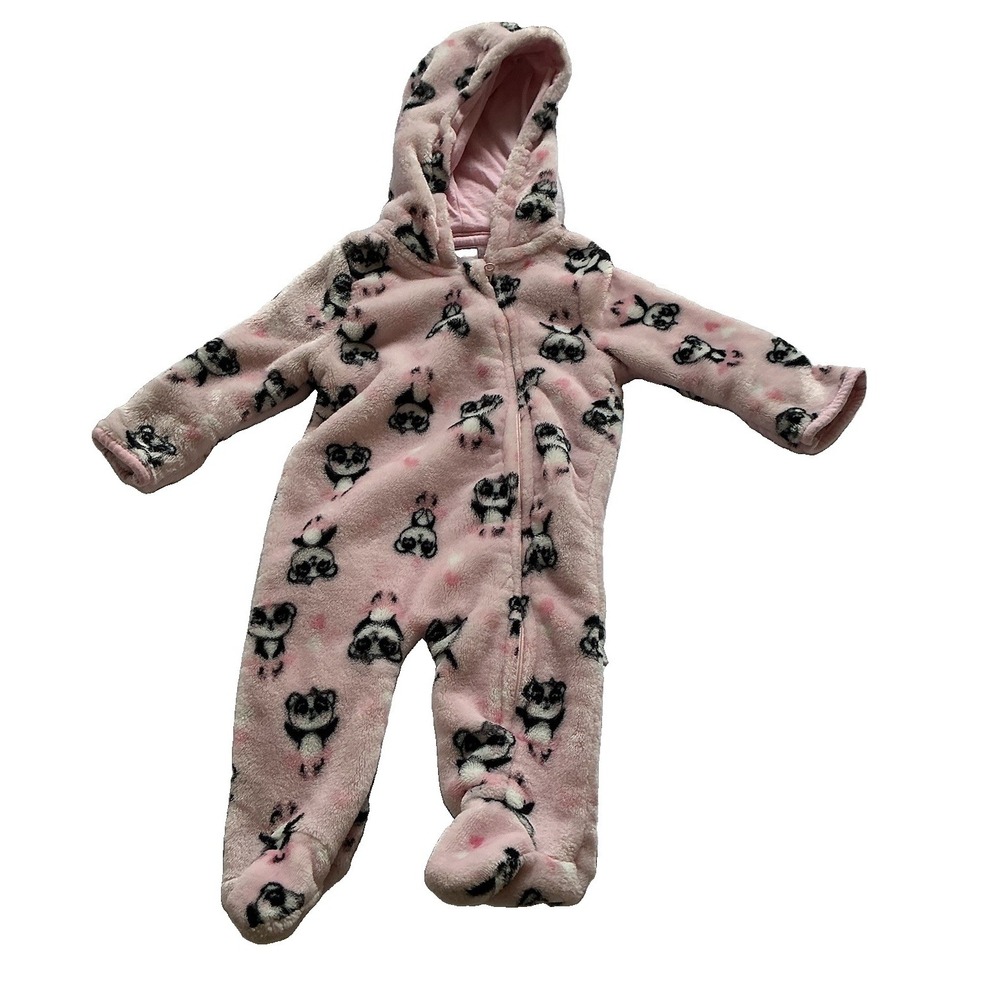 Baby Girl Little Beginnings Warm Fuzzy Blanket Hooded Sleeper Size 3-6 M